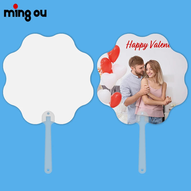 Church Gift Sublimation Blank PET Plastic Fan Guests Wedding Fans Double-Sided Printing Hand Fan Plastic