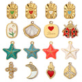 Hongtong AC-130  Stainless Steel Vintage Enamel Star Shell Pendant DIY Jewelry Charms  Accessories Wholesale Pendants