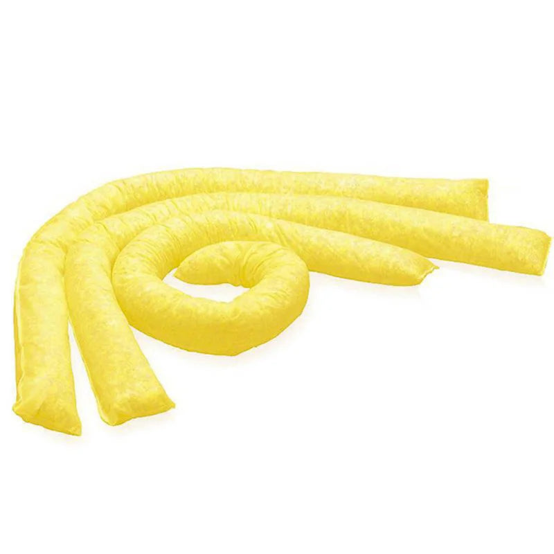 Oilspillpro CHA-B7612 3inch4ft Sorbent Yellow Chemical Absorbent Socks Boom