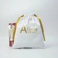 Durable Twill Cotton Logo Printed Underwear Bag Recyclable Cloth Dust Pouch with Golden Drawstring
