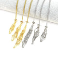 Crystal Holder Necklace Stainless Steel Cage for Stone Adjustable Natural Crystal Cage Necklace Quartz Gemstone Jewelry Gift