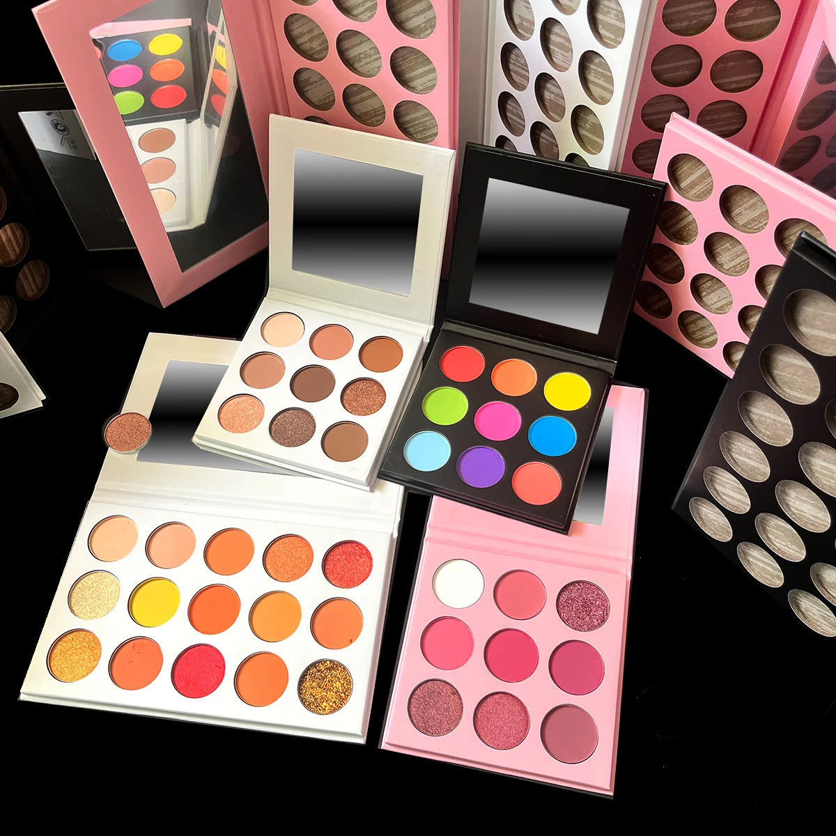 High Pigment Glazed Beauty Diy Eyeshadow Palette Natural Talc Free Low Moq Custom Multichrome Eyeshadow Palette