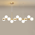Rectangle Kitchen Island Pendant Lighting Nordic Modern Gold Luxury Glass Bubbles Chandelier for Home Decor