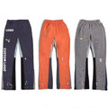 Custom Track Pants Flare Heavyweight Cotton Sweatpants Men Stack Jogger Patchwork Flare Sweat Pants for Men