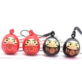 Cute Wealth Dharma Red Bag Pendants Water Bells Phone Pendant Lucky Keychains Japan Daruma Keyring Bell Pendant