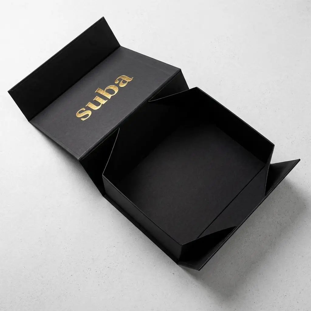 OEM ODM Premium Rigid Collapsible Packaging Box Luxury Matte Black Magnetic Folding Gift Box with Gold Foil Logo