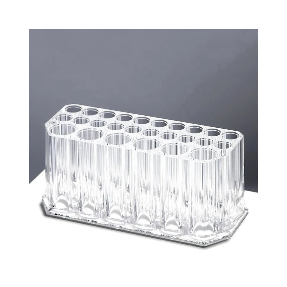 26 Holes Nail Art Brush Organizer Desktop Eyeliner Holder Cosmetics Pen Storage Rack Acrylic Makeup Brush Holder Showing Shelf