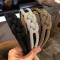 2023 Gold Rope Hair Hoop Women Wide Headband Advanced Feeling Bow Hair Braided Ornament Fabric Headband Hair Accessories