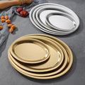 Main Dish Plate Restaurant Steamed Stainless Steel Fish Plate Oval Steam Fish Plate Golden Creative Dan Shape Bbq Vegetable Tray