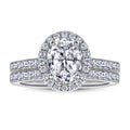 Custom Made Oval Cut Diamond Rings Baguette Zircon Set Rings 925 Sterling Silver Rhodium Plated Women Hand Jewelry