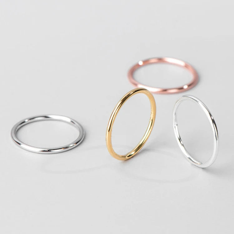 Fashion Hot Sale Minimalist Women Thin Rings Jewelry 925 Sterling Silver Ring