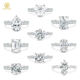 Flawless Jewelry Hip Hop Rings D Color VVS Moissanite Stone Custom Jewelry 925 Sterling Silver Ring Luxury Men Ring