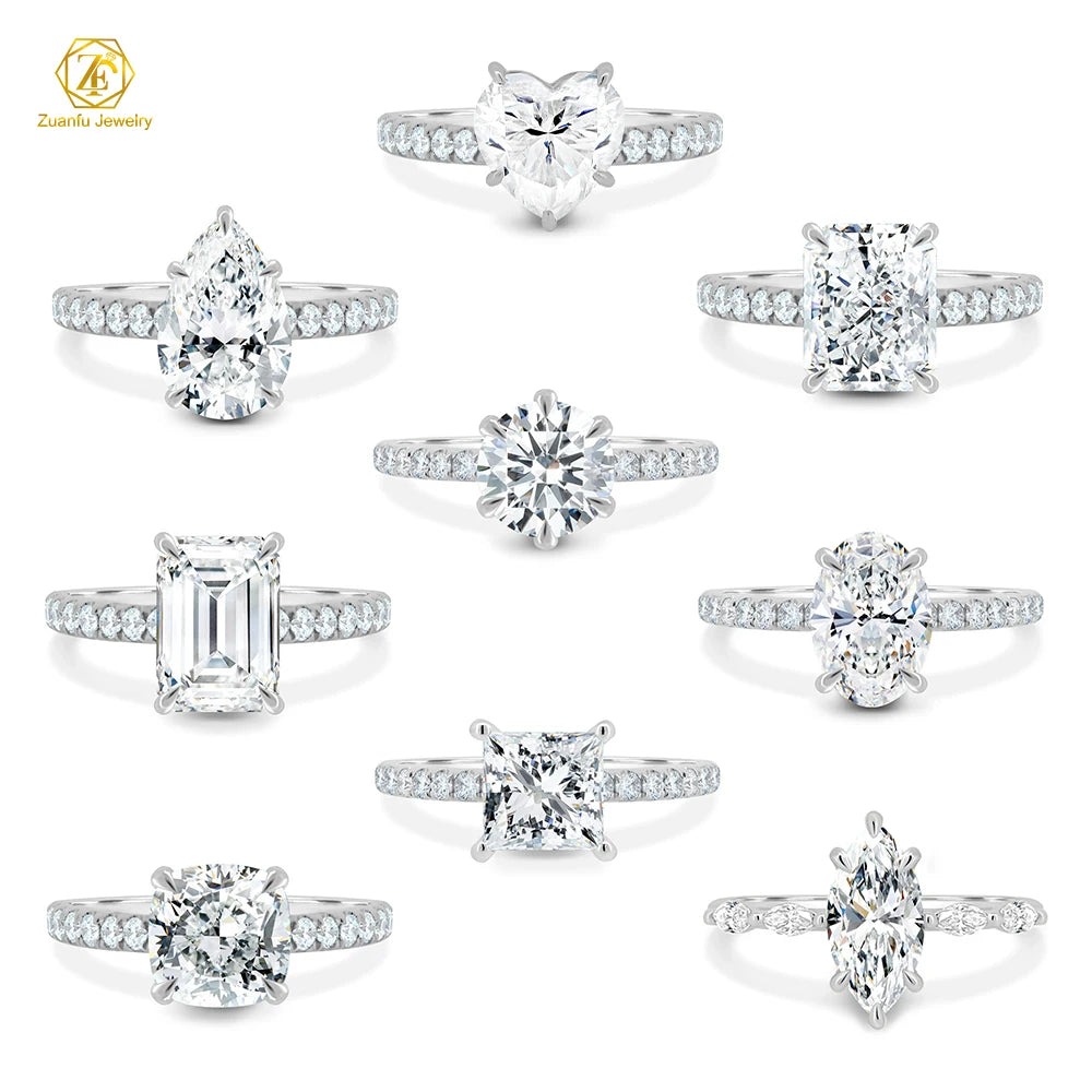 Flawless Jewelry Hip Hop Rings D Color VVS Moissanite Stone Custom Jewelry 925 Sterling Silver Ring Luxury Men Ring