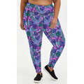 2025 Popular Plus Size Leggings Leaves Printed Yoga Pants Tight-fitting Sports Fitness Purple Leggings for Women Ladies Girls