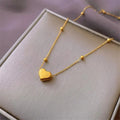 High-quality Fashion Women's Waterproof Necklace Jewelry 18K Gold Stainless Steel Heart Pendant Necklace