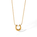 Plated Snake Chain Horseshoe U Shape Lucky You Pendant Necklace Gold 18K Stainless Steel for Women Gift Opp Bag Link Chain