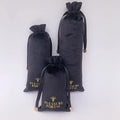 Factory Custom Printed Black Velvet Drawstring Bags Custom Logo Velvet Packing Bags Velvet Jewelry Button Bag