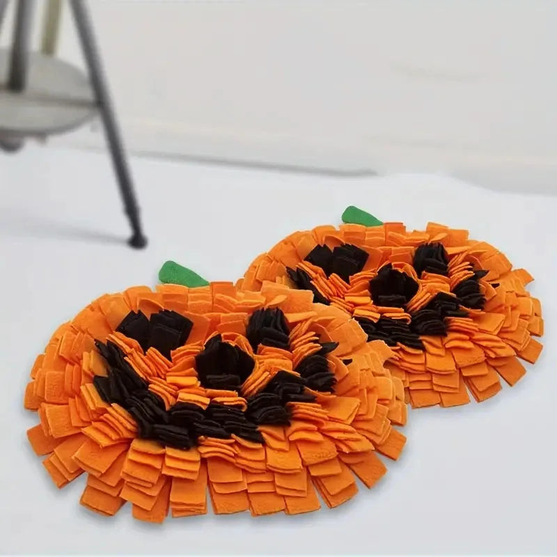 Pumpkin Sniffing Feeding Mat Enrichment Pet Foraging Mat Interactive Puzzle Toys Indoor Feed Game Dog Snuffle Mat