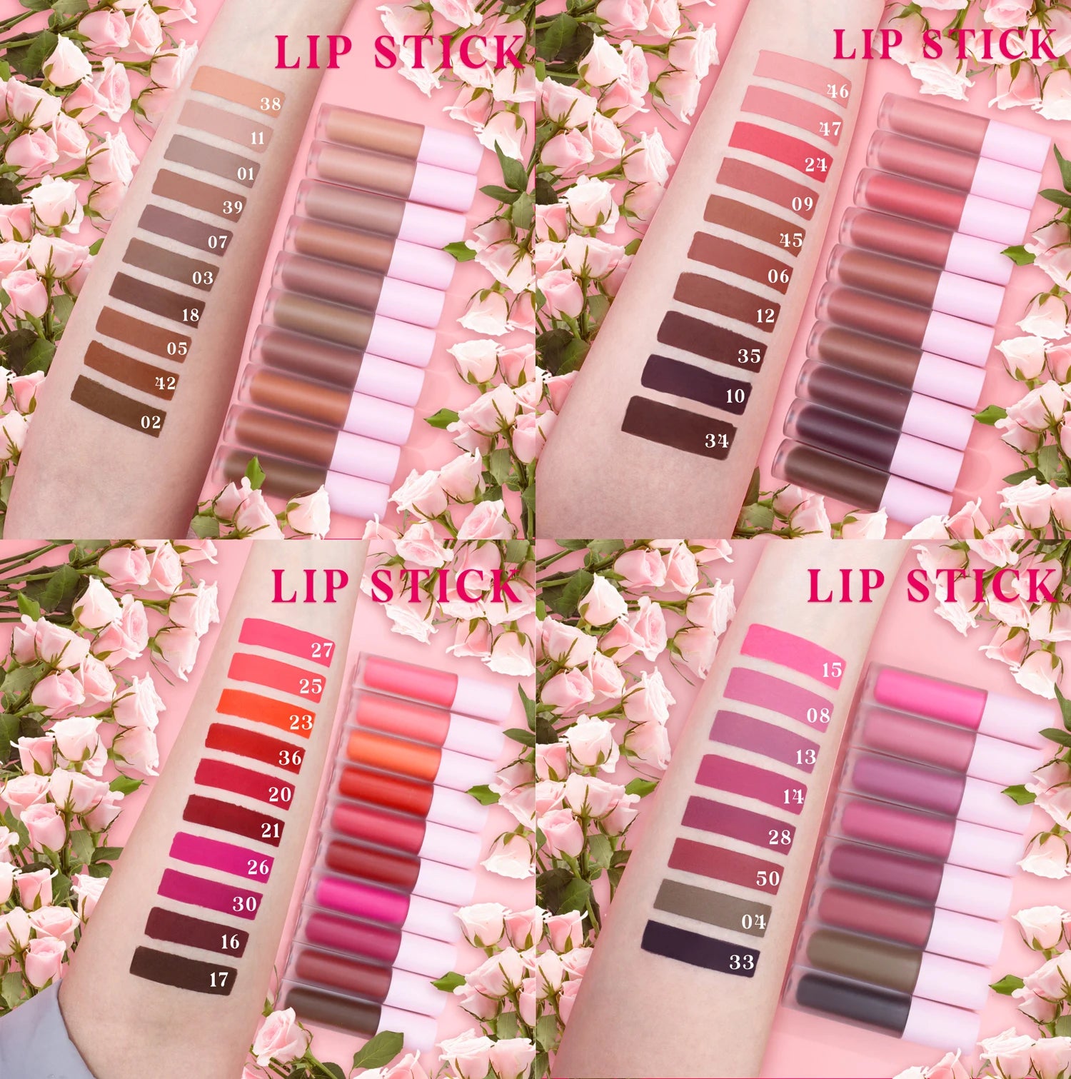 Wholesale 38 Colors Silky Soft Matte Liquid Lip Gloss Long Lasting Non-Stick Lip Stick Beauty Makeup Waterproof Lipstick