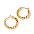 Waterproof 18K Gold Plated Stainless Steel Jewelry Gift Bead Chain Big CC Shaped Earrings for Girls