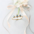 Vintage Blue Sapphire Zircon Gemstone Rings 925 Sterling Silver Women Ring