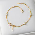 Fashion Jewelry 925 Silver Zircon Chain Bowknot Bracelet 18K Gold Plated Sterling Silver Hand Ornament Bracelet Jewelry Women