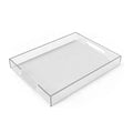 Custom Elegant Decorative Ottoman Coffee Table Organizer Spill Proof Clear Acrylic Serving Tray with Handles