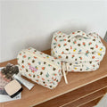 Wholesale Portable Travel for Toiletry Bag Set Custom Logo Cartoon Flower Cosmetic Organizer with Zipper Closure Three Piece Set