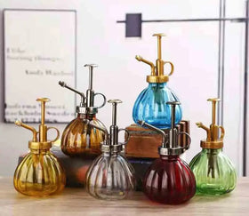 Plant Mister with Top Pump Water Spray Bottle Vintage Pumpkin Style Decorative Glass Plant Atomizer Watering Can Pot