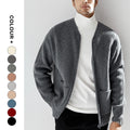 Wholesale High-Quality Zip Front Cardigan Sweater Cashmere Merino Solid Knit Long Sleeve Cardigan Sweater With Pockets