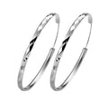 Factory Wholesale 925 Silver Needle Large Hoop Earring for Women Simple Round Circle Earrings 30mm-60mm Size Korean Earrings