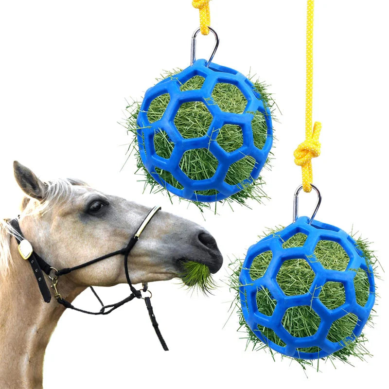 New Design Polyester Horse Treat Balls Hay Feeder Multipurpose Feeding Toy for Horse Stable Stall Relieve Hanging