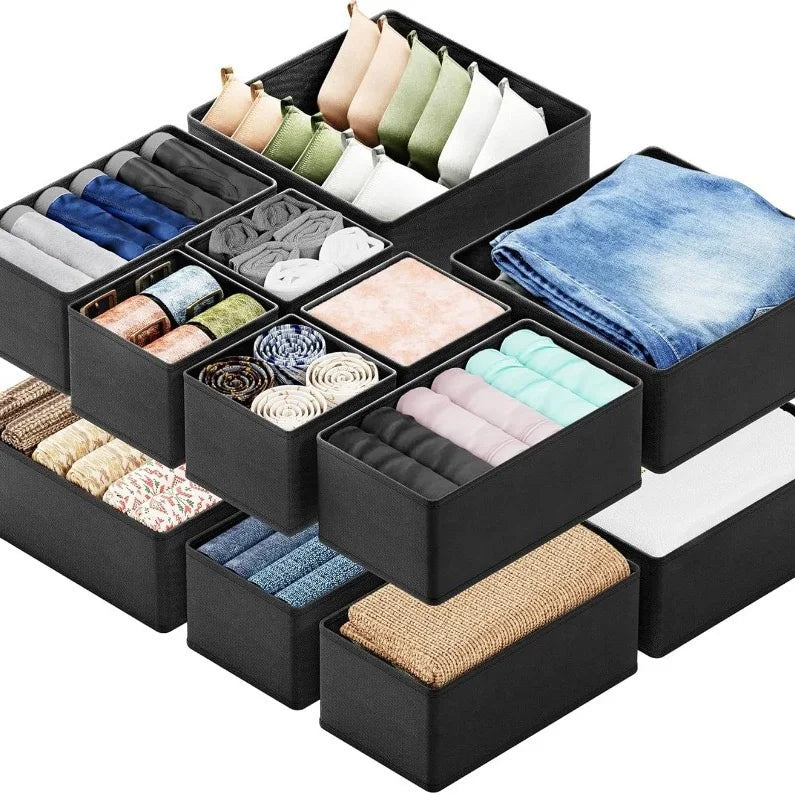 Fabric Foldable Clothes Organizer Storage Bins Closet  Modern Style Rigid Enough Simplest Solution for Daily Preparation Makeup
