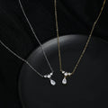 Electroplated Gold Micro-inlaid Zircon Clavicle Chain Water Drop Pendant Necklace Jewelry