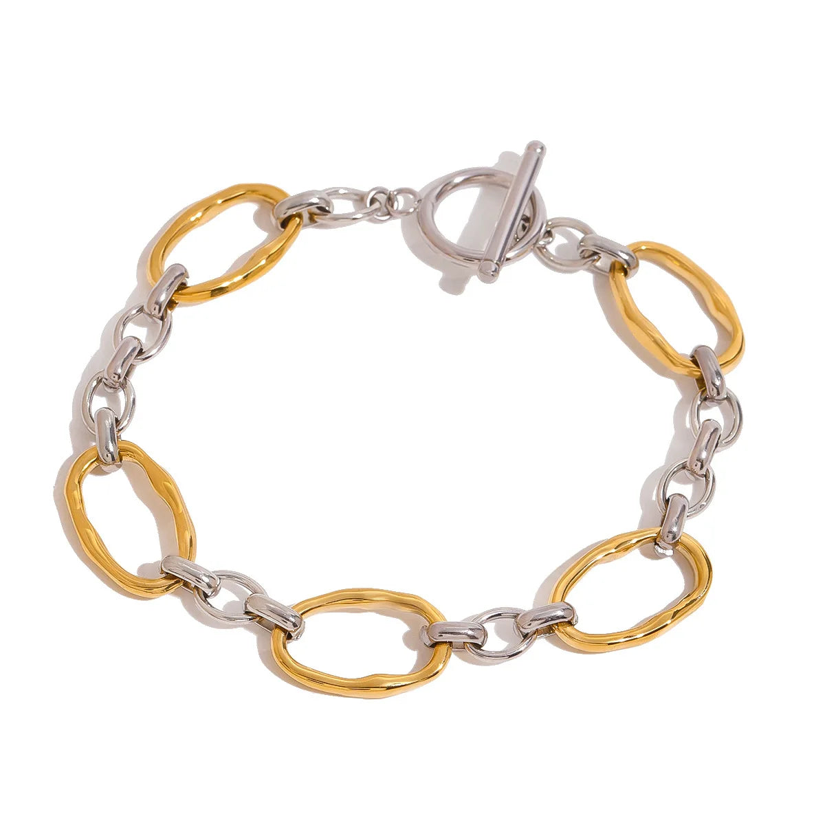 2025 Fashion Waterproof 18K Gold Plated Stainless Steel Bracelet for Women Trendy Lady Jesus Crucifix Chain Link Charm Geometric