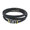 To Son/Dad Bracelet Leather Braided Wristband Bracelet Wrap Father's Day Men Fashion Jewelry Gift