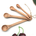 Eco-Friendly Wood Beech Measuring Cups Quantitative Fruit Powder Small Seasoning Spoon