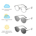 Ready Stock New Hot Sale Metal Round Frame Photochromic Change Color Blue Light Blocking Glasses MegaBDM