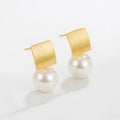 Fashion Silver 925 Pearl Earrings Stud Gold Plated Jewelry Sterling Silver Earrings Women