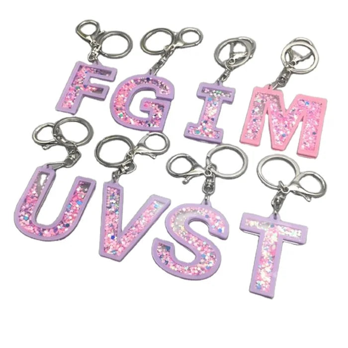 Wholesale Alphabet clear Acrylic Customized Keychains with Letter MegaBDM