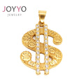 Hip Hop Bling Zircons Crystals Trendy Gold Plated US Dollar Sign Money Pendant Necklace Diamond Jewellery for Men