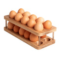 Acacia Wood Sustainable Double Layer Egg Tray 24-Egg Capacity Countertop Stackable Rack for Home Kitchen