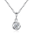 925 Sterling Silver Cz Diamond Wedding Necklace Solitaire Cubic Zirconia Necklace