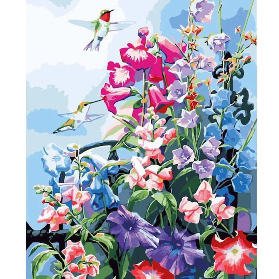 Diy Painting by Numbers for Adults Kits Flowers Picture Wall Art Acrylic Paint on Numbers Starter Kit for Diy Gift 40x50cm