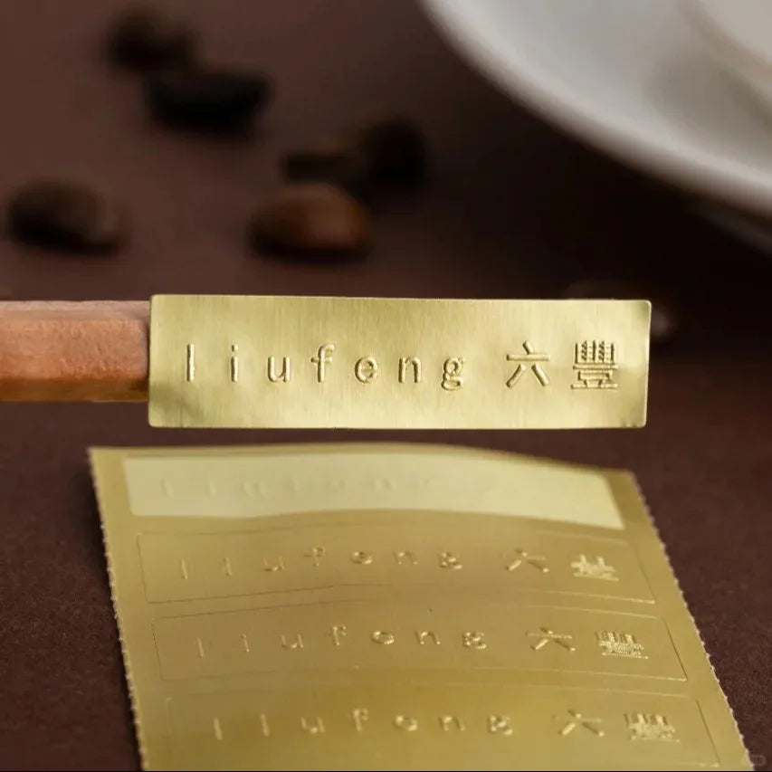 Custom Metallic 3d Embossed Metal Gold Sticker Packaging Labels