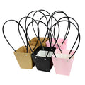 Packaging Bag Gift Florist Handle Box Small Trapezoid Kraft Paper Flower Bouquet Kraft Paper Bag