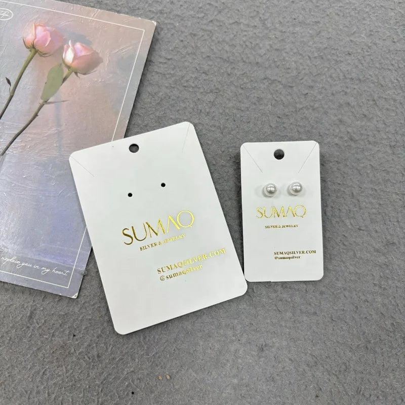 Packaging Jewelry Display Cards With Custom Gold LogoEarrings Set Cards CustomizedEarring Necklace Holder Paper Card Printed