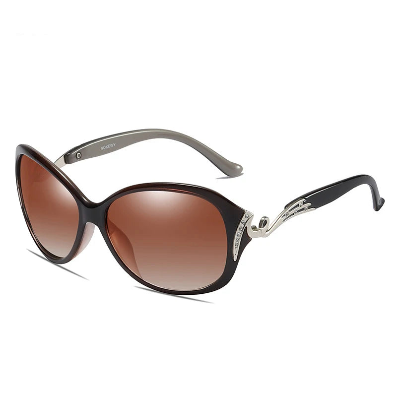 Latest Ladies Elegant Diamond Sunglasses with Polarized Lens Big Frame PC Material for Women