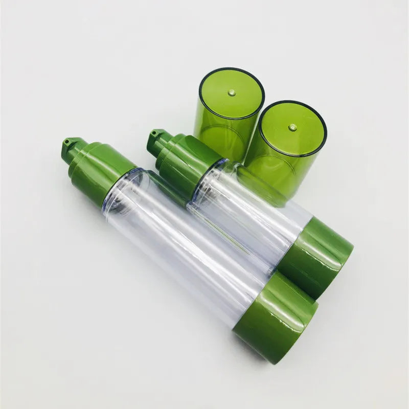 30ml 50ml 100ml Manufacture Plastic Airless Pump Bottle Serum Lotion Pump Dispenser Vacuum Airless Lotion Pump Green Bottle