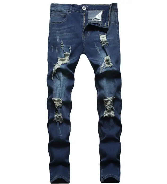 Customize Men Streetstyle Denim Rippedjeans Patch Jeans Fashion Jogger Jean Pants With Hole